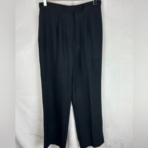 VINTAGE 90s Laura Petite's Black Wide Leg High Rise Trouser‎ Pant Size 6/8
